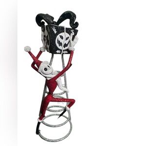 BNIB Disney Nightmare Before Christmas Red and White Tree Topper glitter